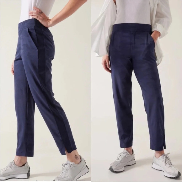 Athleta Navy Blue Brooklyn Ankle Camo Pant Size 8 - Picture 1 of 12